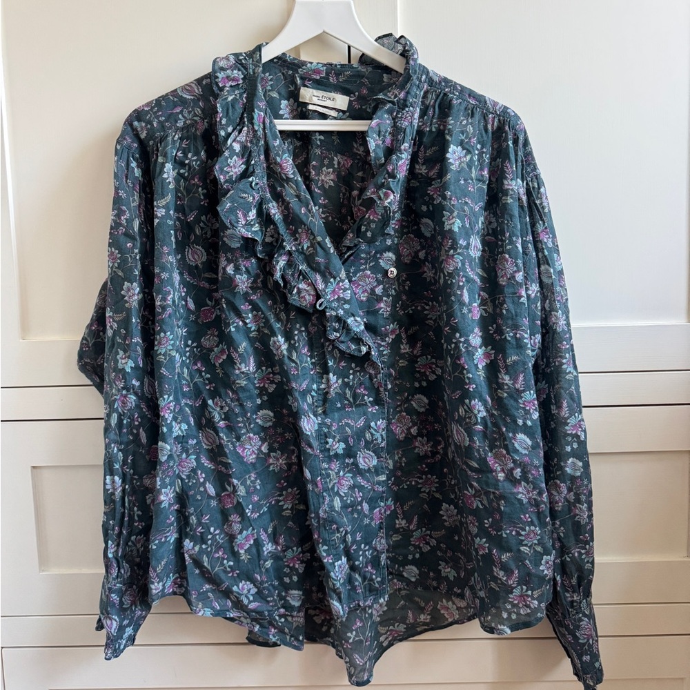 Isabel Marant etoile floral ruffle blouse